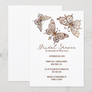 Butterfly Henna elegantes indisches Brautparty Einladung