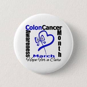 Butterfly Herz Colon Krebs Bewusstsein Monat Button