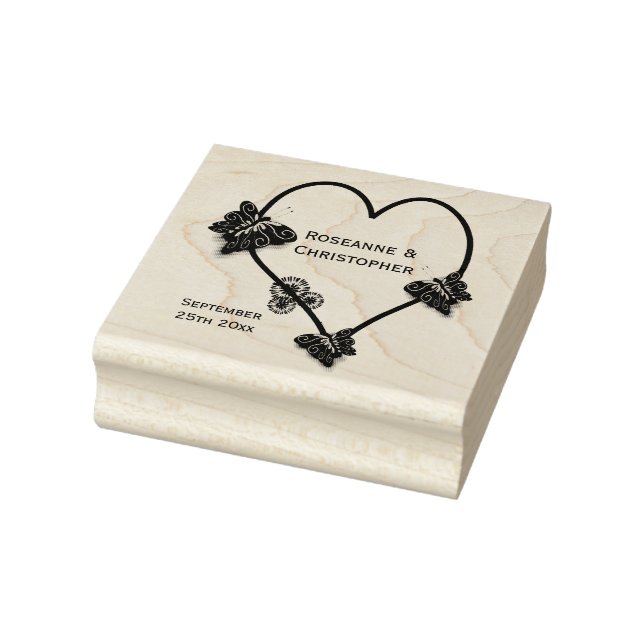 Butterfly-Herz-Design-Hochzeit Gummistempel (Stempel)