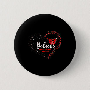 Butterfly-Herz-Glaube-Rote Ribbon-Marfan-Syndrom Button
