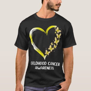 Butterfly Herz Gold Ribbon Kinderkrebs-Aware T-Shirt