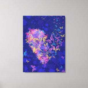 Butterfly-Herz-Leinwand Liebe drucken - Malerei Leinwanddruck