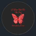 Butterfly-Herzerkrankung Bewusstsein Runder Aufkleber<br><div class="desc">Butterfly-Herzerkrankung Bewusstsein</div>