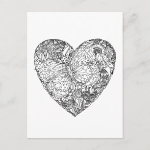 Butterfly-Herzmuster Postkarte