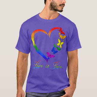 Butterfly Herzrasen Liebe ist Liebe LGB Gay Lesbi T-Shirt