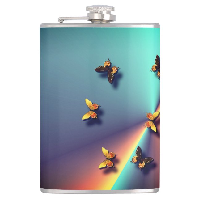 Butterfly Hintergrundbanner Flachmann (Vorderseite)