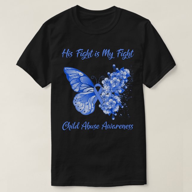 Butterfly His Fight is My Fight Alopecia Awareness T-Shirt (Design vorne)
