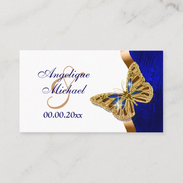 Butterfly-Hochzeitgold Platzkarte (Vorderseite)