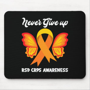 Butterfly Hope Fighter Orange Ribbon RSD CRPS Awar Mousepad