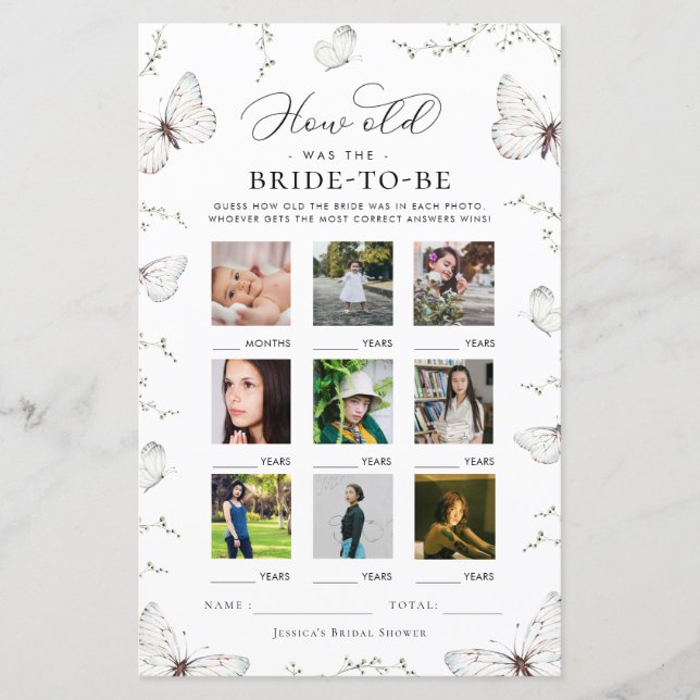 Butterfly How Old Was The Bride Game (Vorderseite)