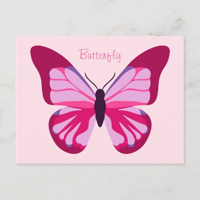 Butterfly Hübsch Pink Lila Postkarte (Vorderseite)