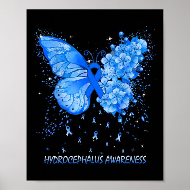 Butterfly Hydrocephalus Awareness Ribbon Poster (Vorne)