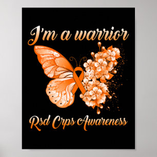 Butterfly Ich bin ein Krieger RSD CRPS Bewusstsein Poster
