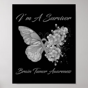 Butterfly Ich bin ein Überlebender Hirntumorbewuss Poster