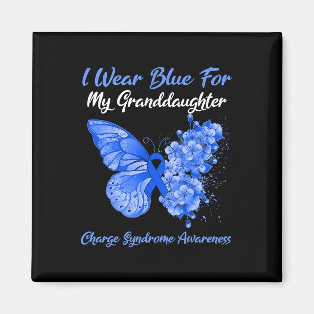 Butterfly Ich trage Blau für meine Großtochter-Lad Magnet (Vorne)
