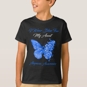 Butterfly Ich trage Blau für meine Tante Alopecia T-Shirt