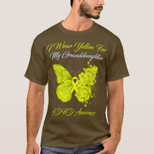 Butterfly Ich trage Gelb für meine Enkelin ADHD T-Shirt