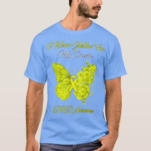 Butterfly Ich trage Gelb für meinen Cousin ADHD Aw T-Shirt