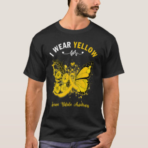 Butterfly Ich trage Gelb für Spina Bifida Bewussts T-Shirt