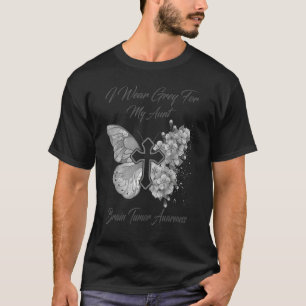 Butterfly Ich trage Grau für Tante Hirn Tumor Awar T-Shirt