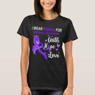 Butterfly Ich trage Lila für EPILEPSY AWARENESS T-Shirt