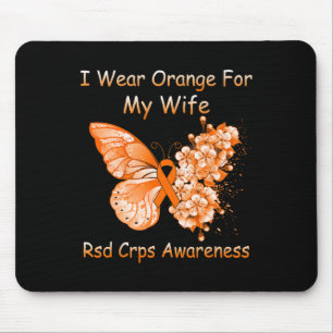 Butterfly Ich trage Orange für meine Ehefrau Rsd C Mousepad