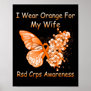 Butterfly Ich trage Orange für meine Ehefrau Rsd C Poster