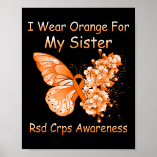 Butterfly Ich trage Orange für meine Schwester Rsd Poster