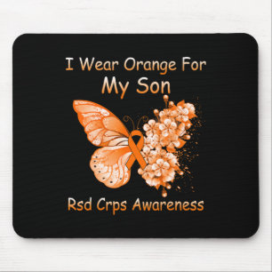 Butterfly Ich trage Orange für meine Sohn Rsd Crps Mousepad