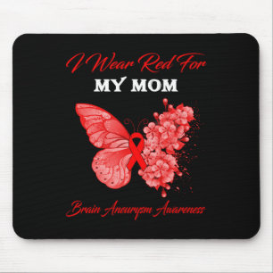 Butterfly Ich trage Rot für meine Mama Gehirnaneur Mousepad