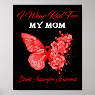 Butterfly Ich trage Rot für meine Mama Gehirnaneur Poster
