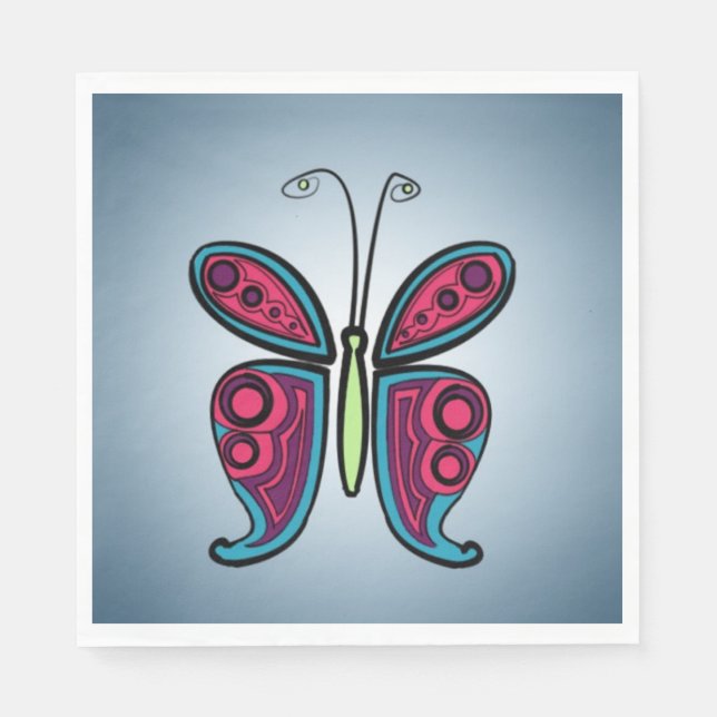 Butterfly-Illustration Serviette (Vorderseite)