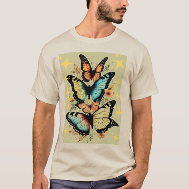 Butterfly-Illustrationen T-Shirt (Vorderseite)