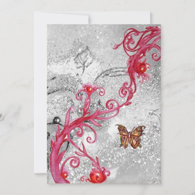 BUTTERFLY IN GLITZERN 2 ,Elegantes Hochzeitsfest P Einladung (Vorderseite)