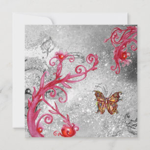 BUTTERFLY IN GLITZERN 2 ,Elegantes Hochzeitsfest P Einladung