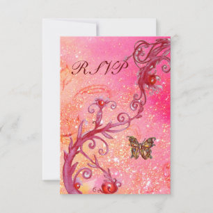 BUTTERFLY IN GLITZERN UAWG, elegantes Hochzeitsfes RSVP Karte