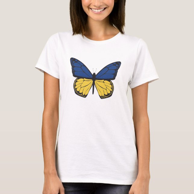 butterfly in ukrainian  colors T-Shirt (Vorderseite)