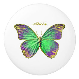 Butterfly Individuelle Name Emerald Lila Keramik K Keramikknauf