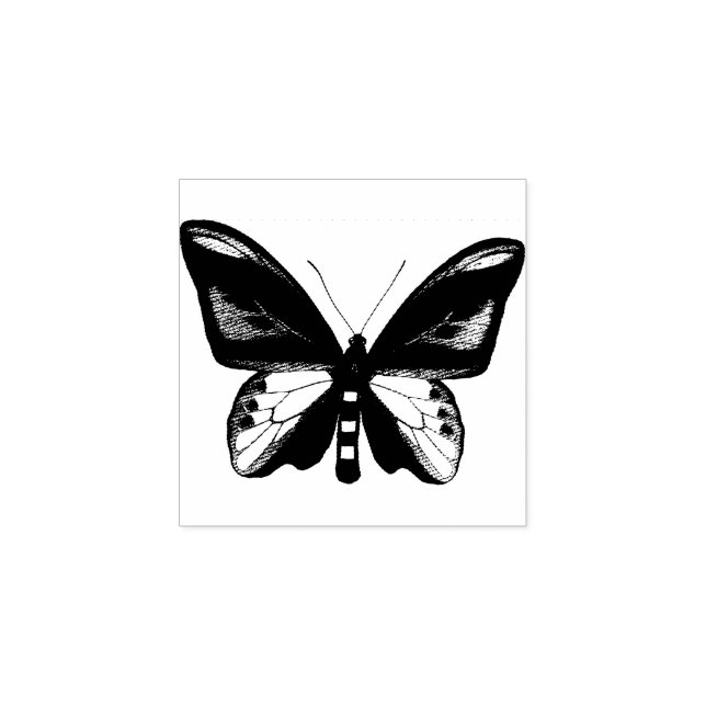 Butterfly Insekt Bug Original Illustrationskunst Gummistempel (Prägung)
