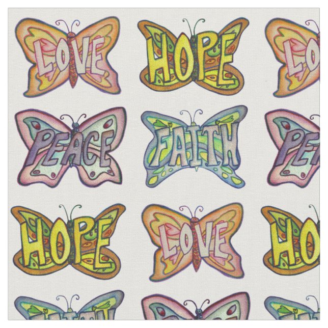 Butterfly Inspiration Word Kunststoffe Stoff (Nahaufnahme)