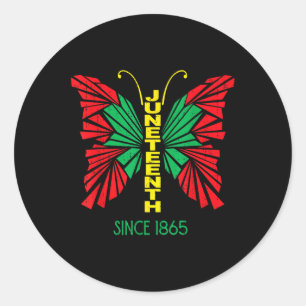 Butterfly Juneteenth Freedom - 19. Juni 1865 Afro Runder Aufkleber