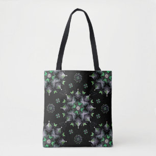 Butterfly Kaleid Print Tote Bag, Black Tasche