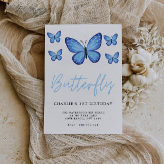 Butterfly Kids 1. Geburtstag Einladung