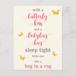Butterfly Kiss & Ladybug Hug Kids Gedicht Postkarte