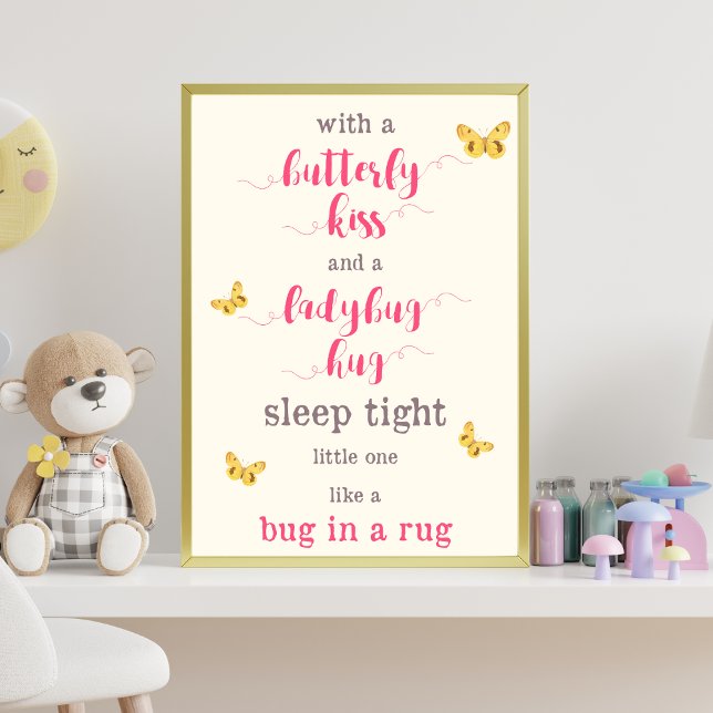 Butterfly Kiss & Ladybug Hug Kinderzimmer Gedicht Poster (Von Creator hochgeladen)