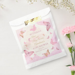 Butterfly Kisses and Baby Wish Girl Baby Shower Geschenktütchen