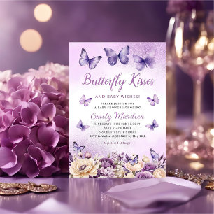Butterfly Kisses and Baby Wish Girl Showküche Einladung