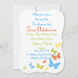 Butterfly Kisses Baby Sip & See Einladung
