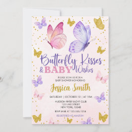 BUTTERFLY KISSES & BABY WISHOR WATERCOLOR EINLADUNG