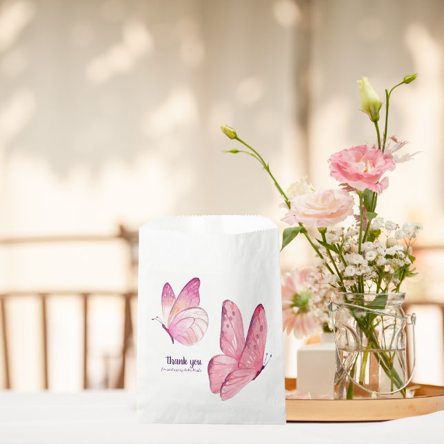 Butterfly Kisses & Baby wünscht Babydusche | Pink Geschenktütchen (Von Creator hochgeladen)